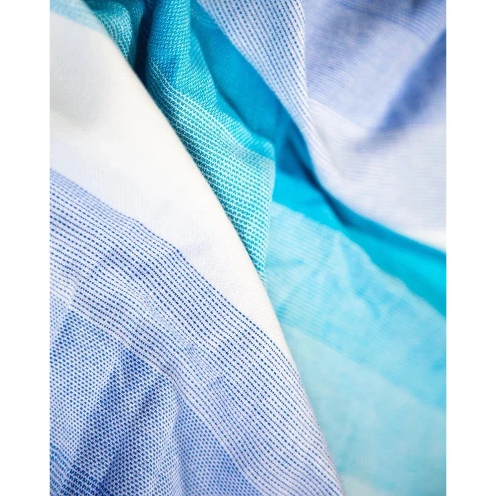 Teema The Blue Layers Turkish Towel 38x68 Organic Cotton Beach Bath Blanket NEW